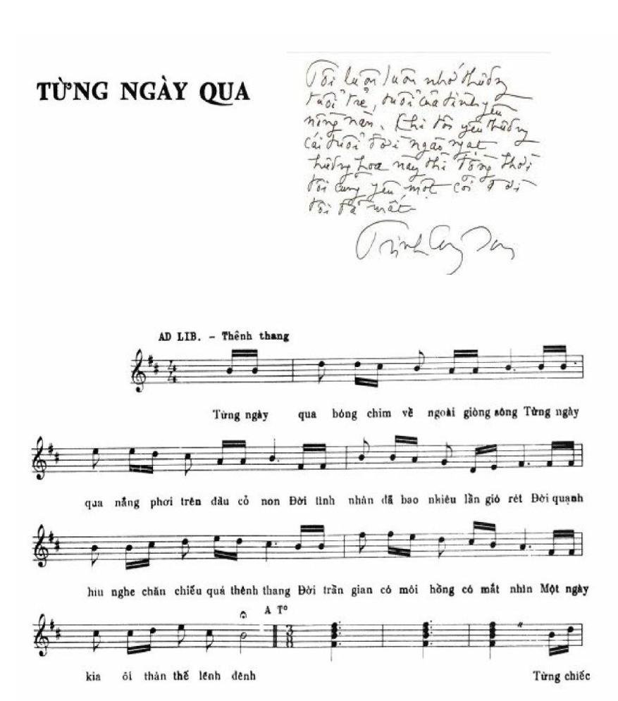 Sheet nhạc Từng Ngày Qua